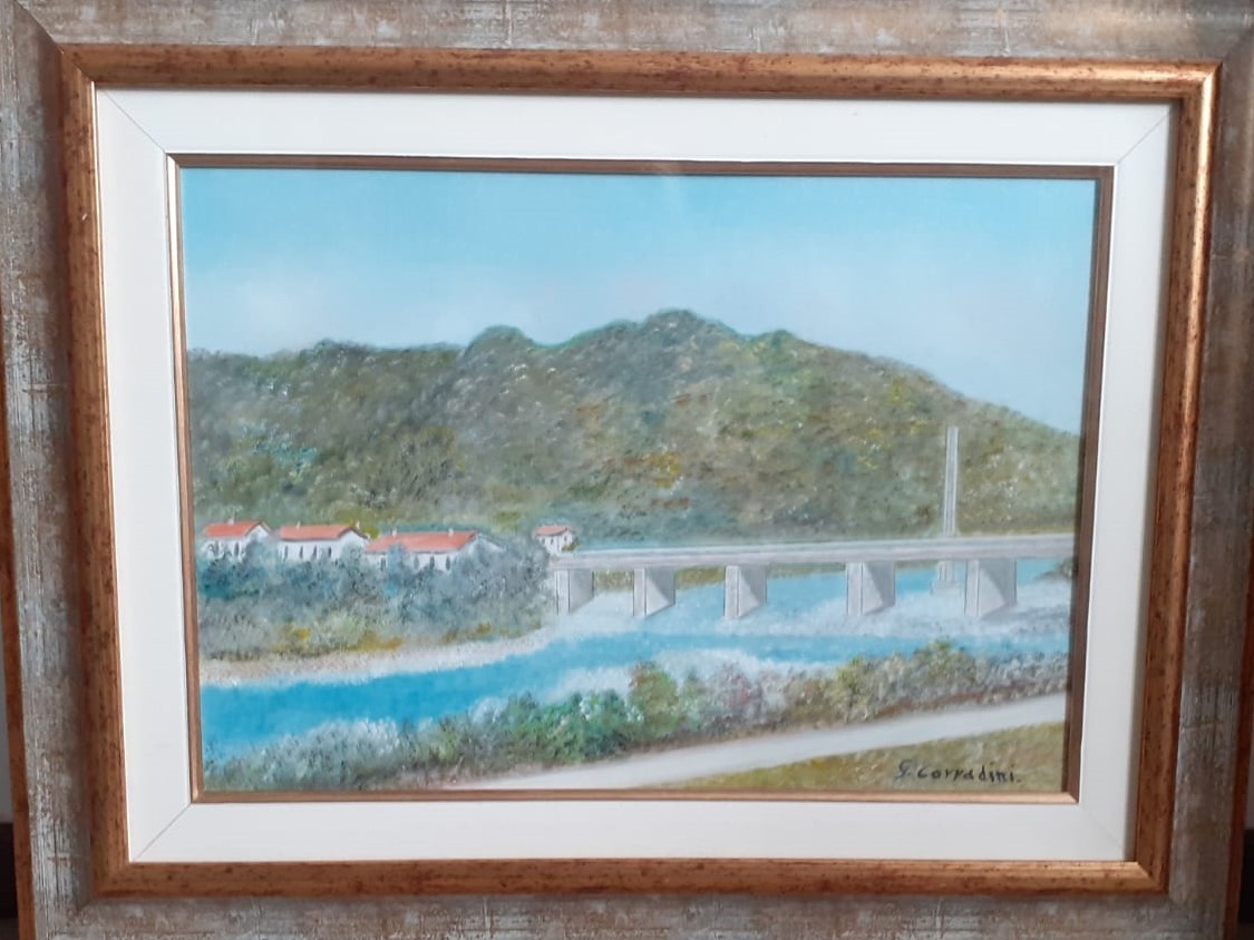 Quadro su tela 70x50 cm - Il ponte della gioia sul fiume della